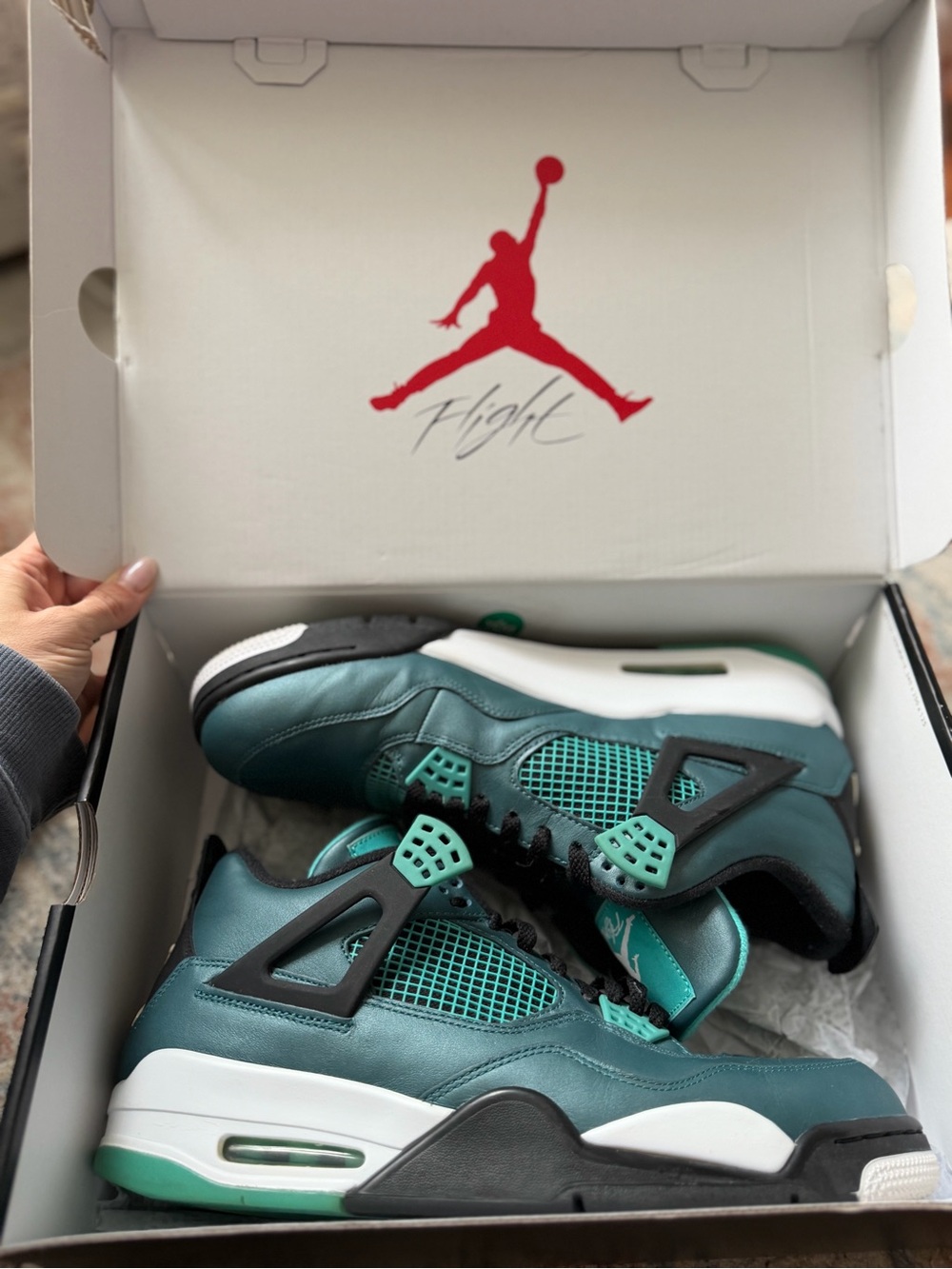 Air Jordan 4 Retro Teal Black White 2015 Men’s Size 12